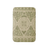 Vintages Grünes Jugendstil-Blumenmuster Badematte (Vorderseite Vertikal)
