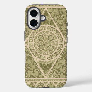 Vintages Grünes Jugendstil-Blumenmuster iPhone 16 Hülle