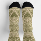 Vintages Grünes Jugendstil-Blumenmuster Socken (Oben)