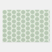 Vintages grünes Lotusmuster Geschenkpapier Set (Vorderseite 3)