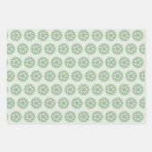 Vintages grünes Lotusmuster Geschenkpapier Set (Vorderseite)