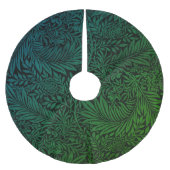 Vintages Grünes Ombre Blumenmuster Polyester Weihnachtsbaumdecke (Vorderseite)