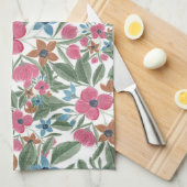 Vintages grünes Pink blaues Aquarellmuster Geschirrtuch (Viertel Falte)