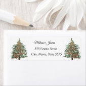 Vintages grünes Weihnachtsbaum-Weihnachtslabel (Insitu)