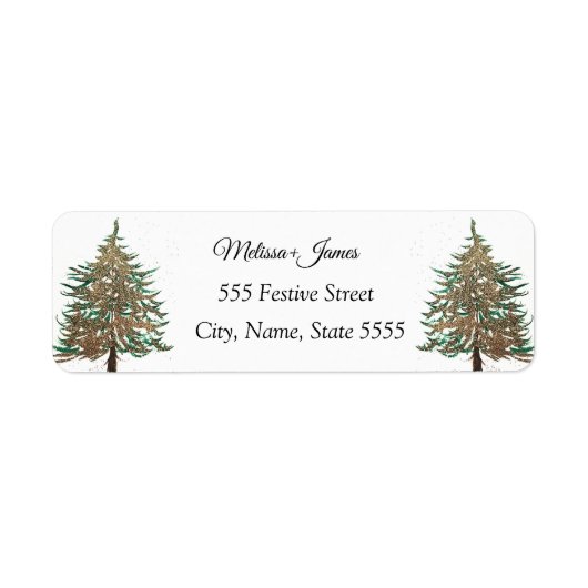 Vintages grünes Weihnachtsbaum-Weihnachtslabel (Vorne)