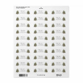 Vintages grünes Weihnachtsbaum-Weihnachtslabel (Vorne)