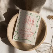 Vintages Grünes Weihnachtsgebäck Champagne Party Einladung