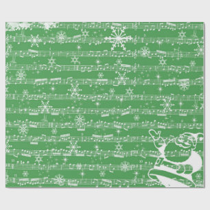 Vintages grünes Weihnachtsmusical-Blatt Geschenkpapier