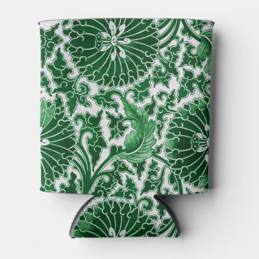 Vintages grünes Zierblumenmuster Dosenkühler (Vorderseite)