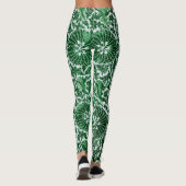 Vintages grünes Zierblumenmuster Leggings (Rückseite)