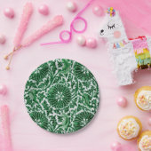 Vintages grünes Zierblumenmuster Pappteller (Party)