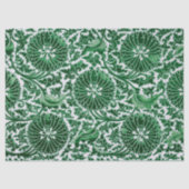 Vintages grünes Zierblumenmuster Seidenpapier (Vorderseite)