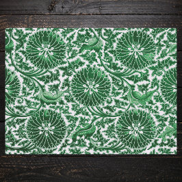 Vintages grünes Zierblumenmuster Seidenpapier