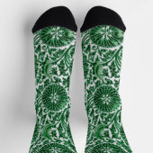 Vintages grünes Zierblumenmuster Socken (Oben)