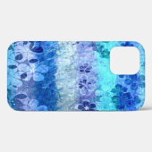 Vintages Grunge blaues Blumenmuster Case-Mate iPhone Hülle (Rückseite (Horizontal))