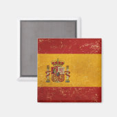 Vintages Grunge-Design mit spanischer Flagge Magnet (Vorderseite/Rückseite)