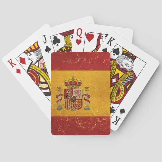 Vintages Grunge-Design mit spanischer Flagge Spielkarten (Rückseite)