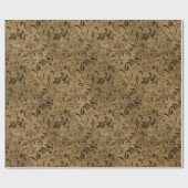 Vintages Grunge Leaf Muster Wrapping Paper Roll Geschenkpapier (Flach)