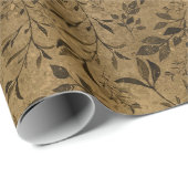 Vintages Grunge Leaf Muster Wrapping Paper Roll Geschenkpapier (Rolleneckpunkt)