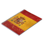 Vintages Grunge-Notebook mit spanischer Flagge Notizblock (Linke Seite)