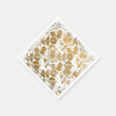 Vintages Grunge Script Gold Damask Muster Serviette (Ecke)