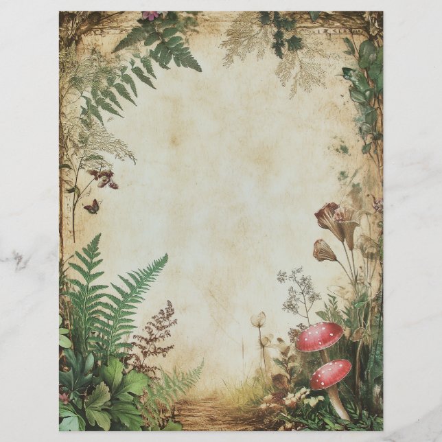 Vintages grungy Botanisches Scrapbook Junk Journal (Vorderseite)