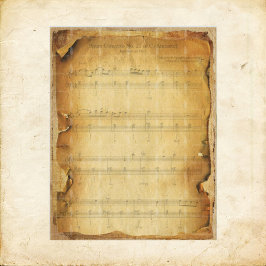 Vintages Grungy Mozart Music Scrapbook