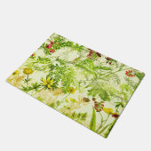 Vintages Grünwald Botanische Blätter Wildblume Fußmatte (Schrägansicht)