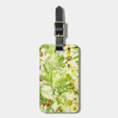 Vintages Grünwald Botanische Blätter Wildblume Gepäckanhänger (Vorderseite vertikal)