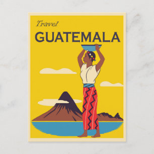Vintages Guatemala-Reiseplakat Postkarte
