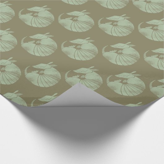 Vintages Gürteltier Geschenkpapier (Ecke)