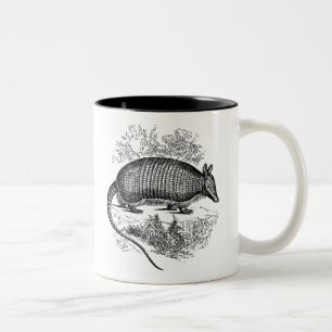 Vintages Gürteltier-Retro Gürteltier-Illustratio Zweifarbige Tasse