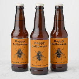 Vintages Halloween Antique Burnt Orange Insekt Bierflaschenetikett