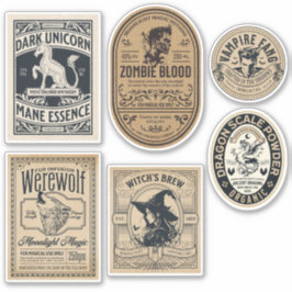 Vintages Halloween-Apothekaretikett Hexentrank Aufkleber