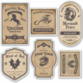 Vintages Halloween-Apothekarweinetikett Aufkleber (Vorderseite)