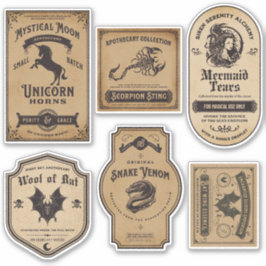 Vintages Halloween-Apothekarweinetikett Aufkleber