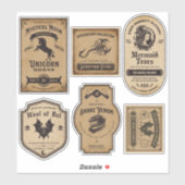 Vintages Halloween-Apothekarweinetikett Aufkleber (Blatt)