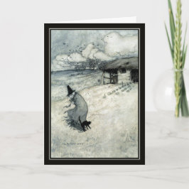 Vintages Halloween Arthur Rackham Hexe + Schwarze Karte