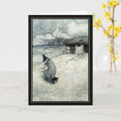 Vintages Halloween Arthur Rackham Hexe + Schwarze Karte (Gelbe Blume)
