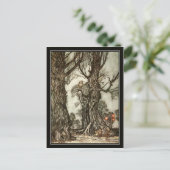 Vintages Halloween Arthur Rackham The Fairy Ball Postkarte (Stehend Vorderseite)