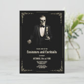 Vintages Halloween-Aufforderungsformular Einladung (Stehend Vorderseite)