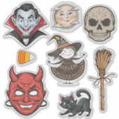 Vintages Halloween Aufkleber (Vorderseite)