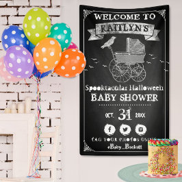 Vintages Halloween Baby Dusche Willkommen Banner