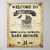 Vintages Halloween Baby Dusche Willkommen Poster (Vorne)
