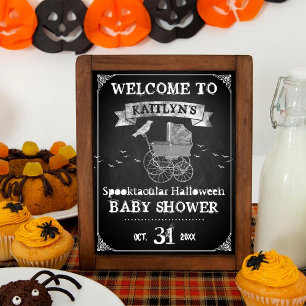 Vintages Halloween Baby Dusche Willkommen Poster