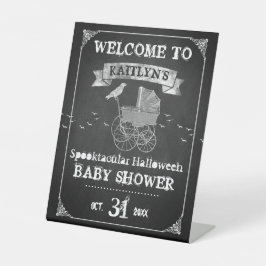 Vintages Halloween Baby Dusche Willkommen Sockelschild