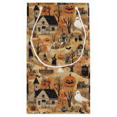 Vintages Halloween-Bauernmuster Kleine Geschenktüte (Rückseite)