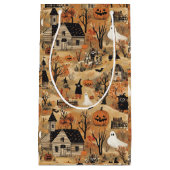 Vintages Halloween-Bauernmuster Kleine Geschenktüte (Vorderseite)
