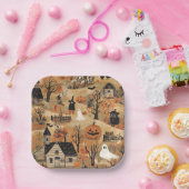 Vintages Halloween-Bauernmuster Pappteller (Party)