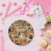 Vintages Halloween-Bauernmuster Pappteller (Party)